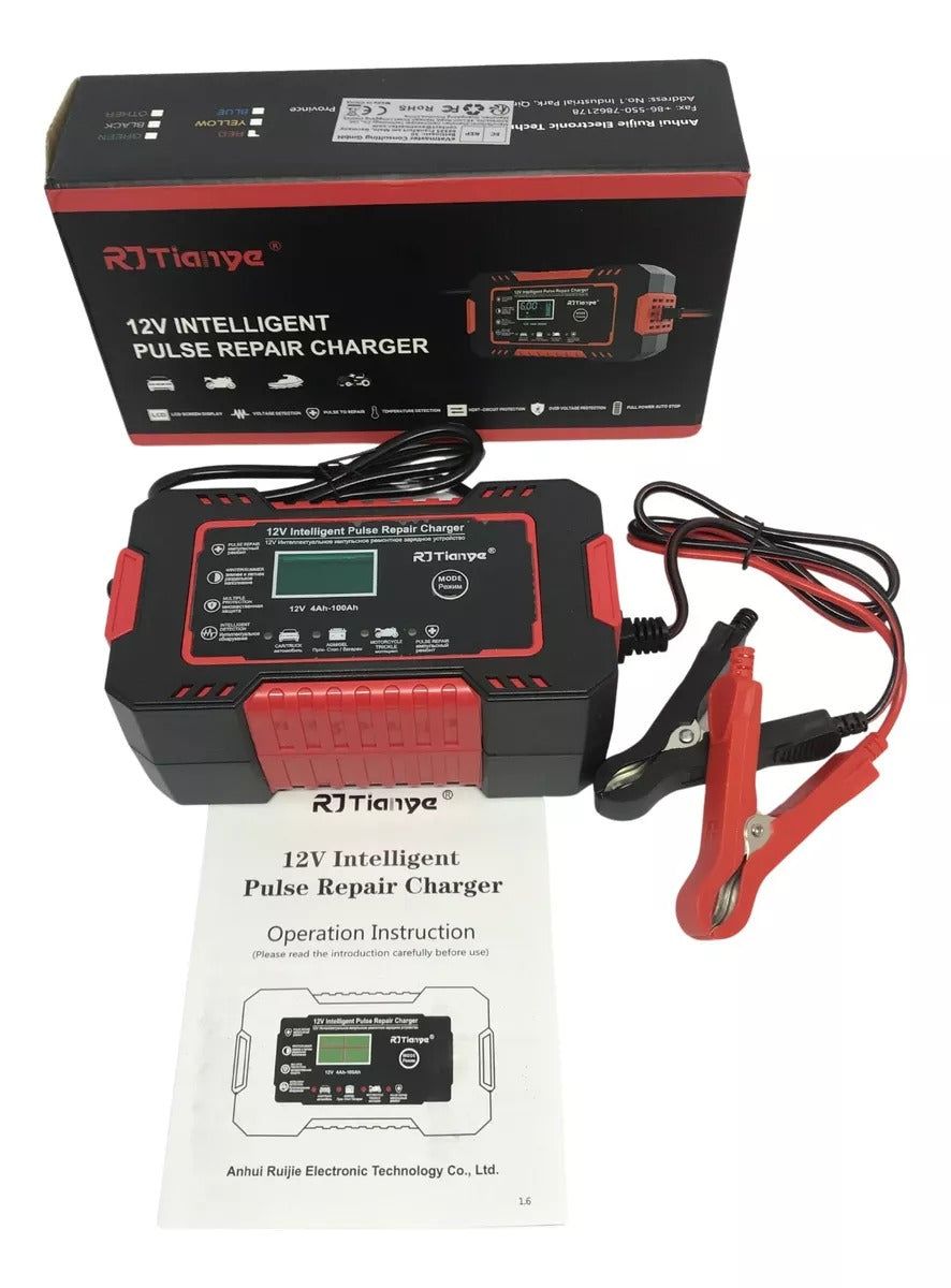 Cargador Inteligente 12V para Baterías de Carro y Moto
